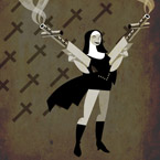 'WAR NUN' STRIKES A POSE (WORK IN PROGRESS)